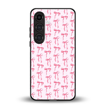 Bow Pink back phone cover | glass case for samsung galaxy s24
