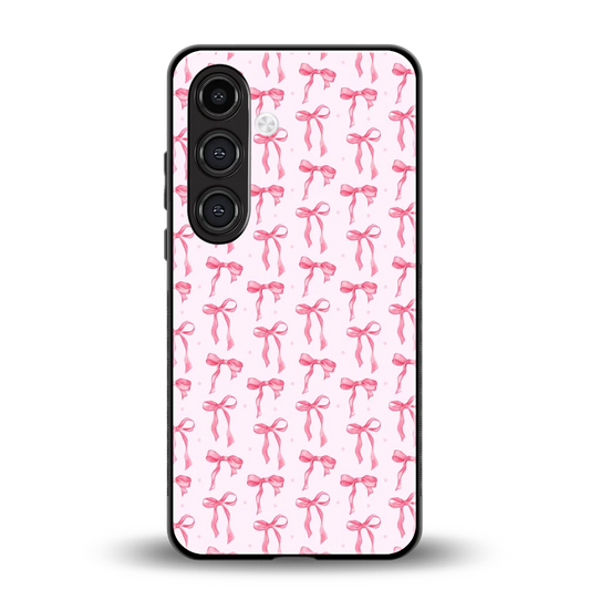Bow Pink back phone cover | glass case for samsung galaxy s24