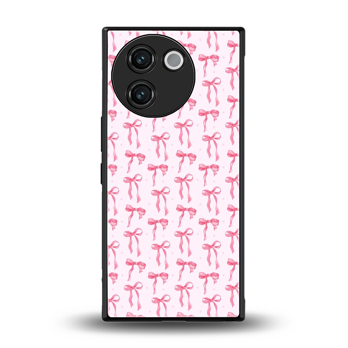 Bow Pink back phone cover | glass case for vivo v30e