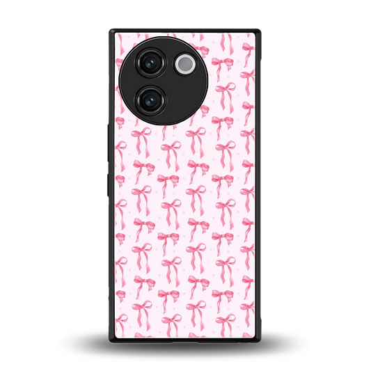Bow Pink back phone cover | glass case for vivo v30e
