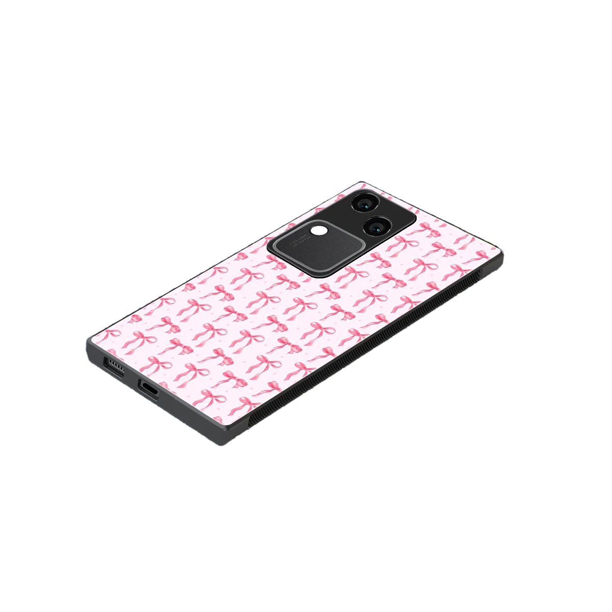 Bow Pink stylish phone case for vivo v30 | glossy glass and slim fit