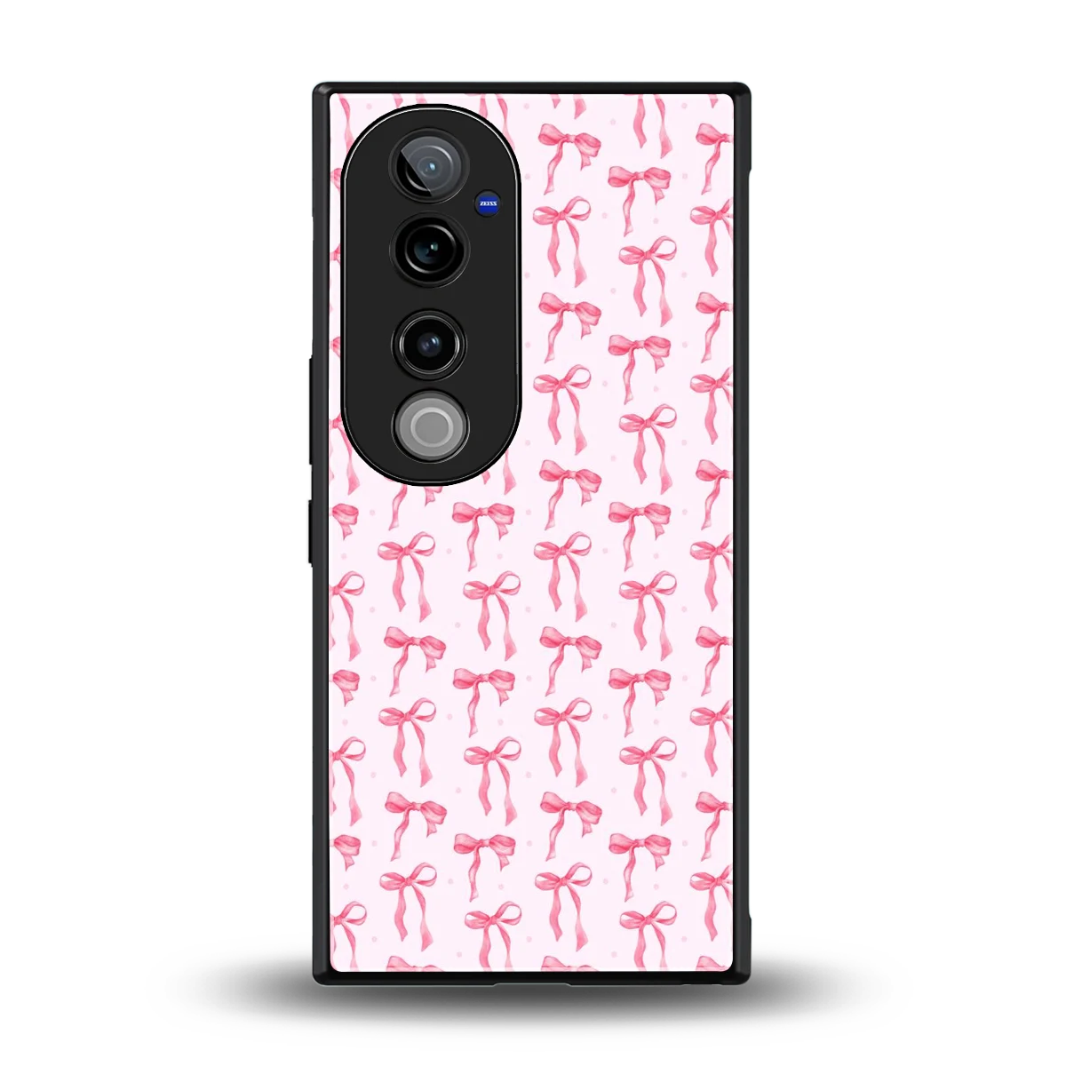 Bow Pink back phone cover | glass case for vivo v40 pro