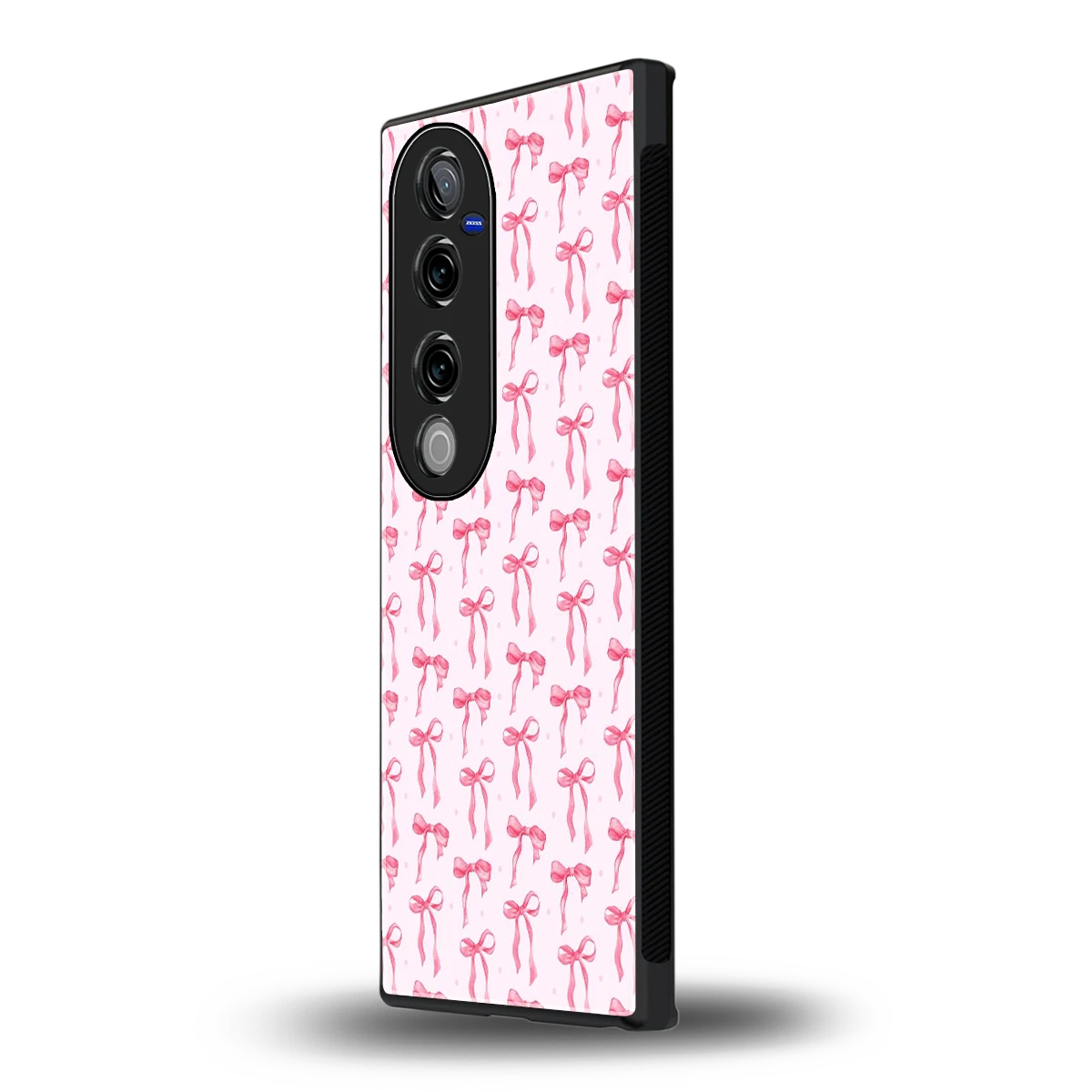 Bow Pink vivo v40 pro mobile cover | shockproof glass phone case