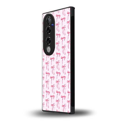 Bow Pink vivo v40 pro mobile cover | shockproof glass phone case