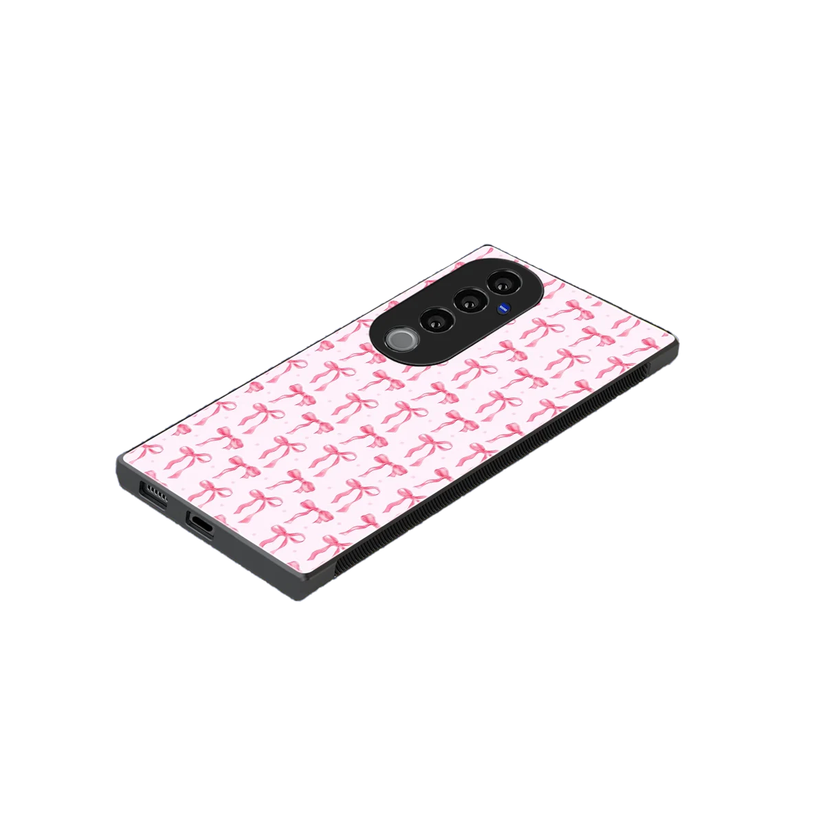 Bow Pink stylish phone case for vivo v40 pro | glossy glass and slim fit