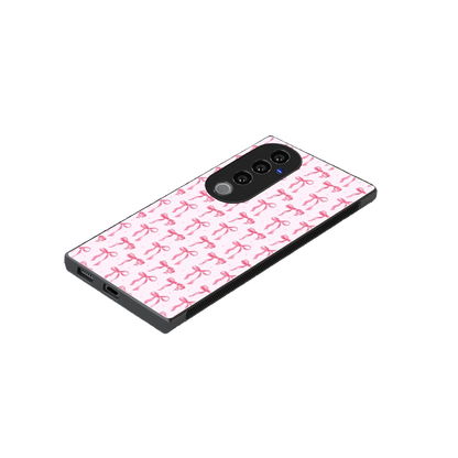 Bow Pink stylish phone case for vivo v40 pro | glossy glass and slim fit