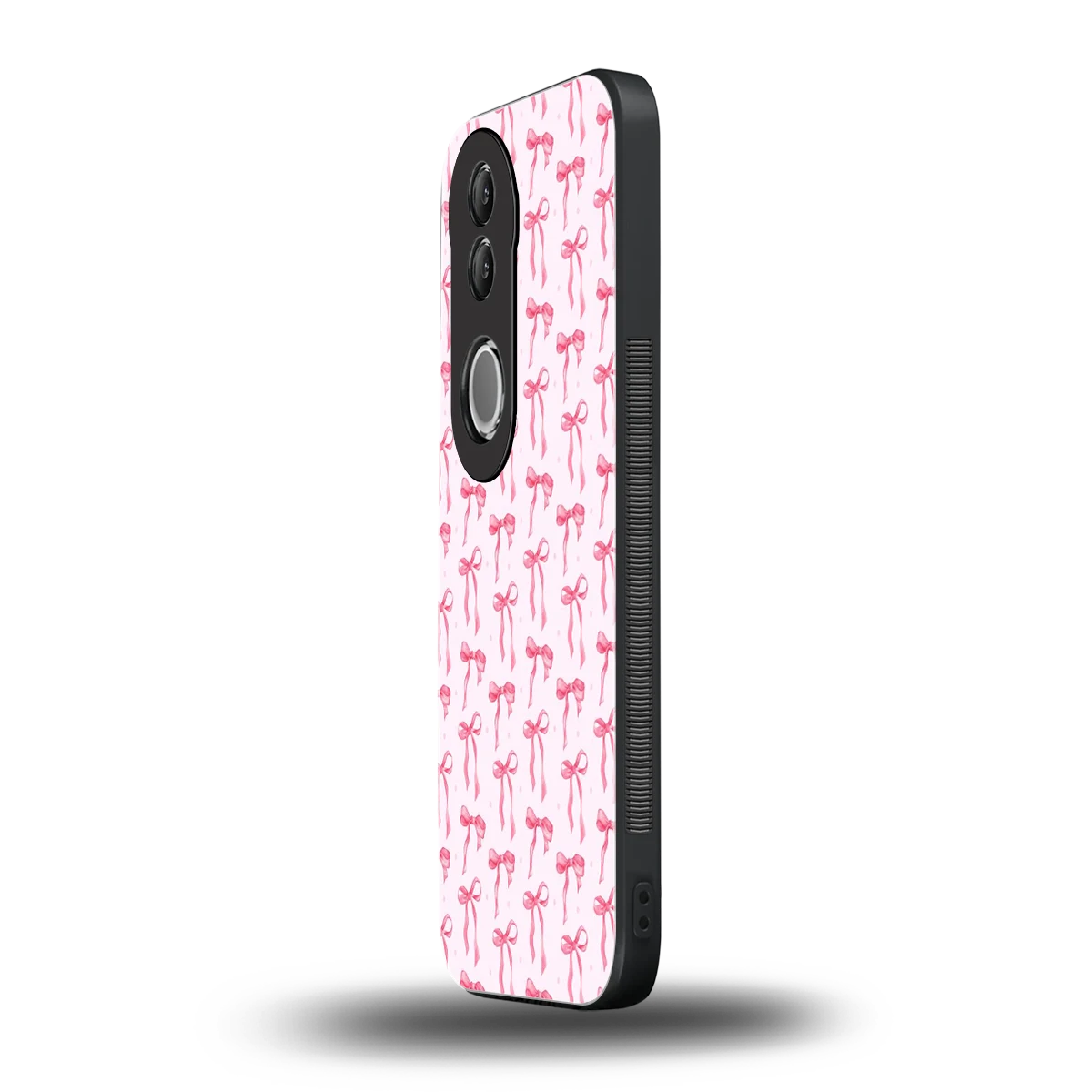 Bow Pink vivo v50 mobile cover | shockproof glass phone case