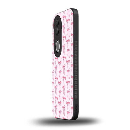 Bow Pink vivo v50 mobile cover | shockproof glass phone case