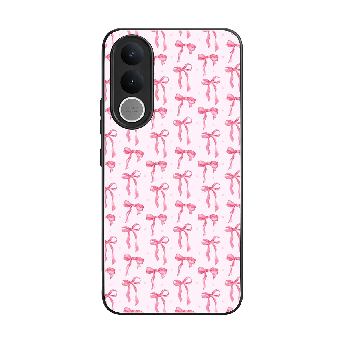 Bow Pink back phone cover | glass case for vivo v70 fe