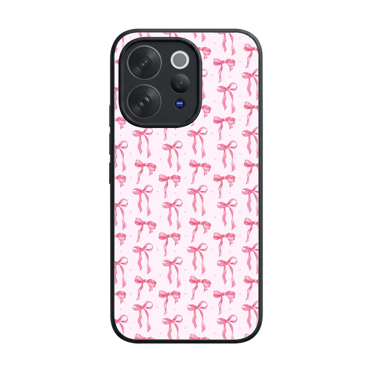 Bow Pink back phone cover | glass case for vivo v70 elite