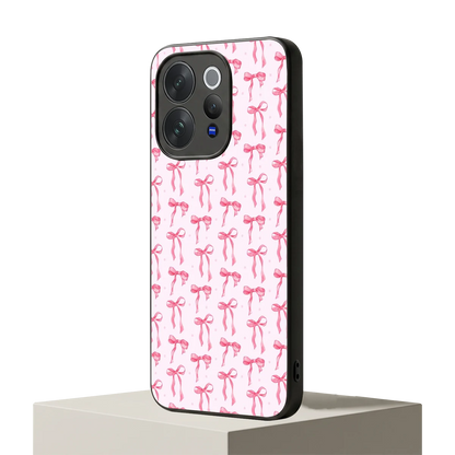 Bow Pink vivo v70 mobile cover | shockproof glass phone case