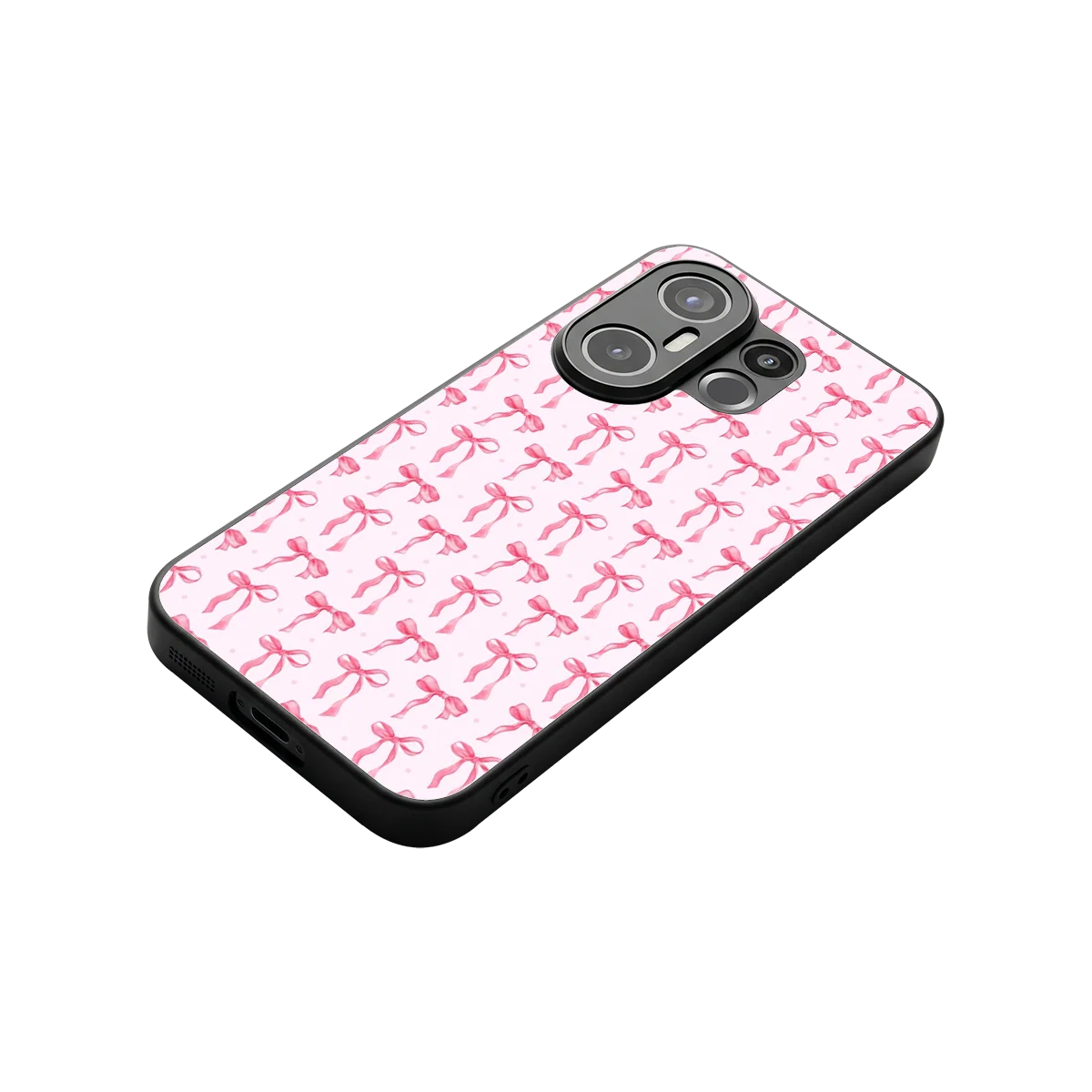 Bow Pink stylish phone case for vivo x200 fe | glossy glass and slim fit