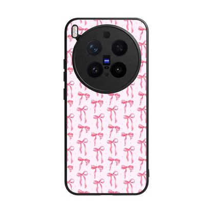 Bow Pink back phone cover | glass case for vivo x300 pro