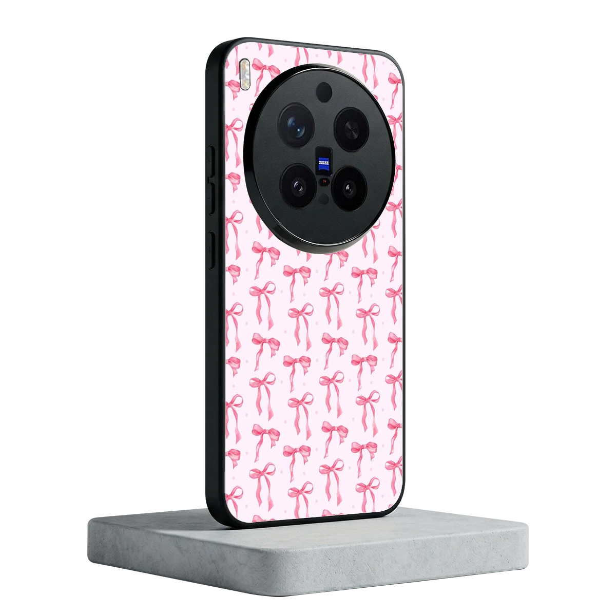 Bow Pink vivo x300 pro mobile cover | shockproof glass phone case