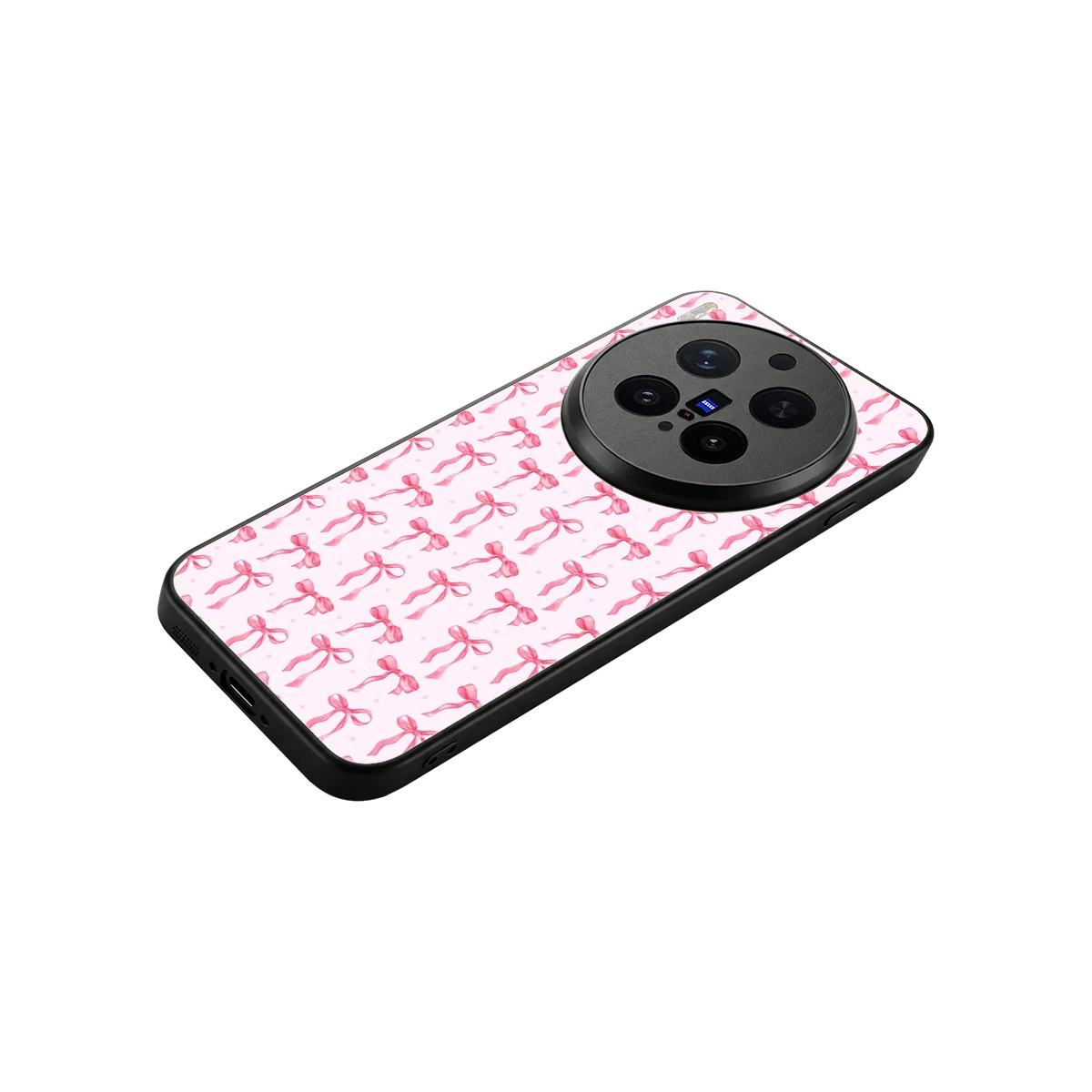 Bow Pink stylish phone case for vivo x300 pro | glossy glass and slim fit