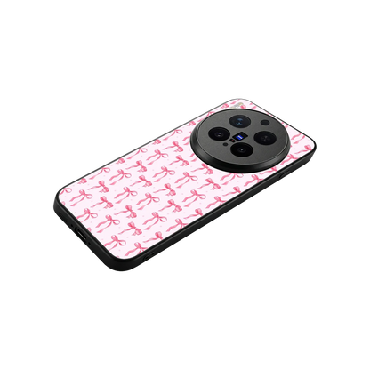 Bow Pink stylish phone case for vivo x300 pro | glossy glass and slim fit