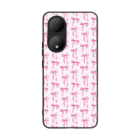 Bow Pink back phone cover | glass case for Vivo-y100