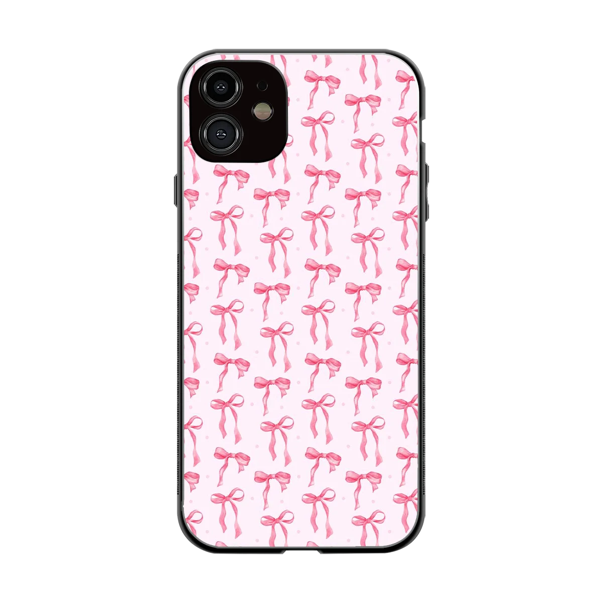 Bow Pink back phone cover | glass case for iphone 11