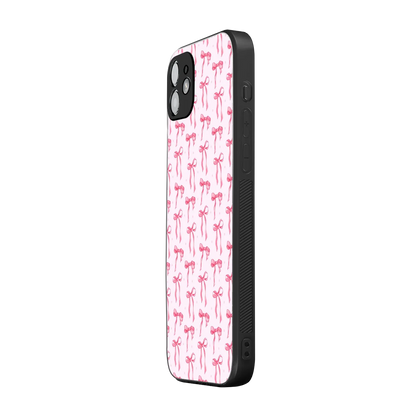 Bow Pink iphone 11 mobile cover | shockproof glass phone case