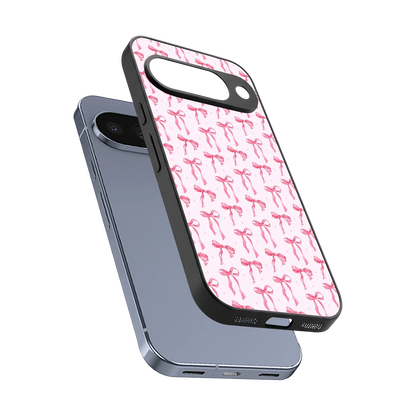 Bow Pink sleek google pixel 10 cover with tempered glass back and TPU edges