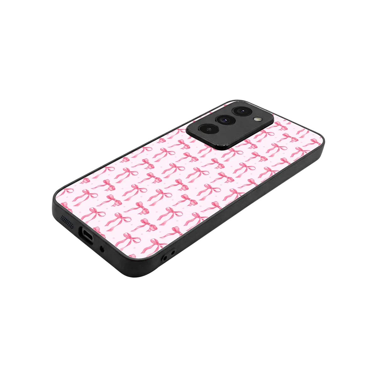 Bow Pink stylish phone case for redmi 15 5g | glossy glass and slim fit