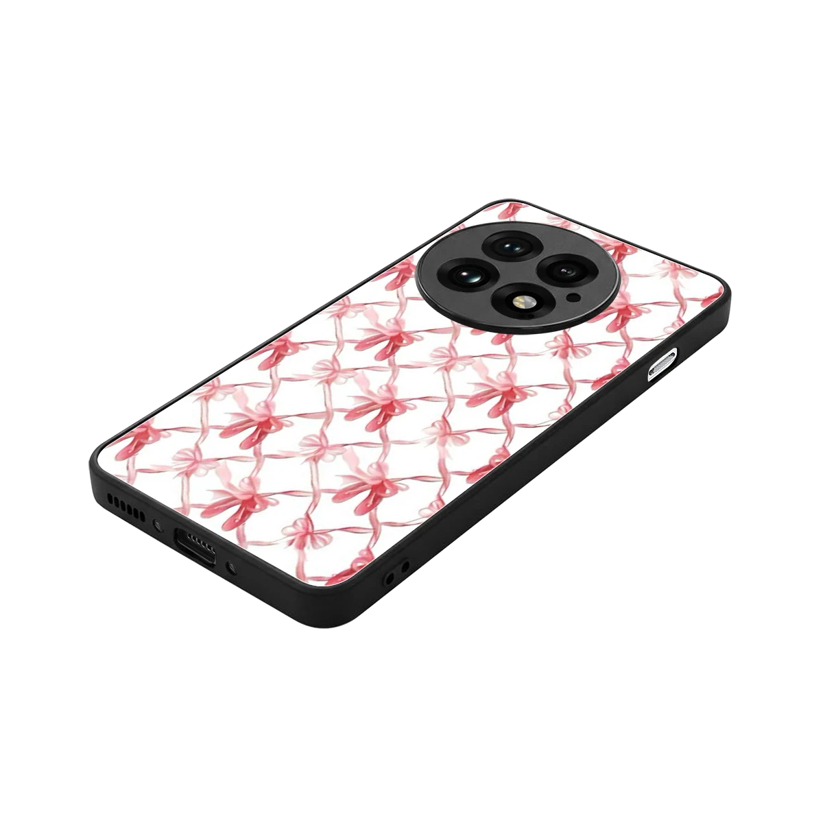 Bow Ribbon stylish phone case for oneplus 13 | glossy glass and slim fit