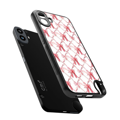 Bow Ribbon sleek cmf nothing phone 1 cover with tempered glass back and TPU edges