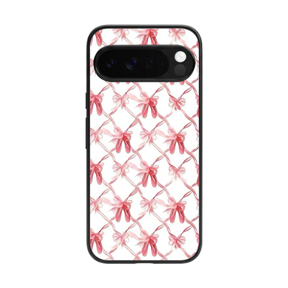 Bow Ribbon back phone cover | glass case for google pixel 10 pro xl