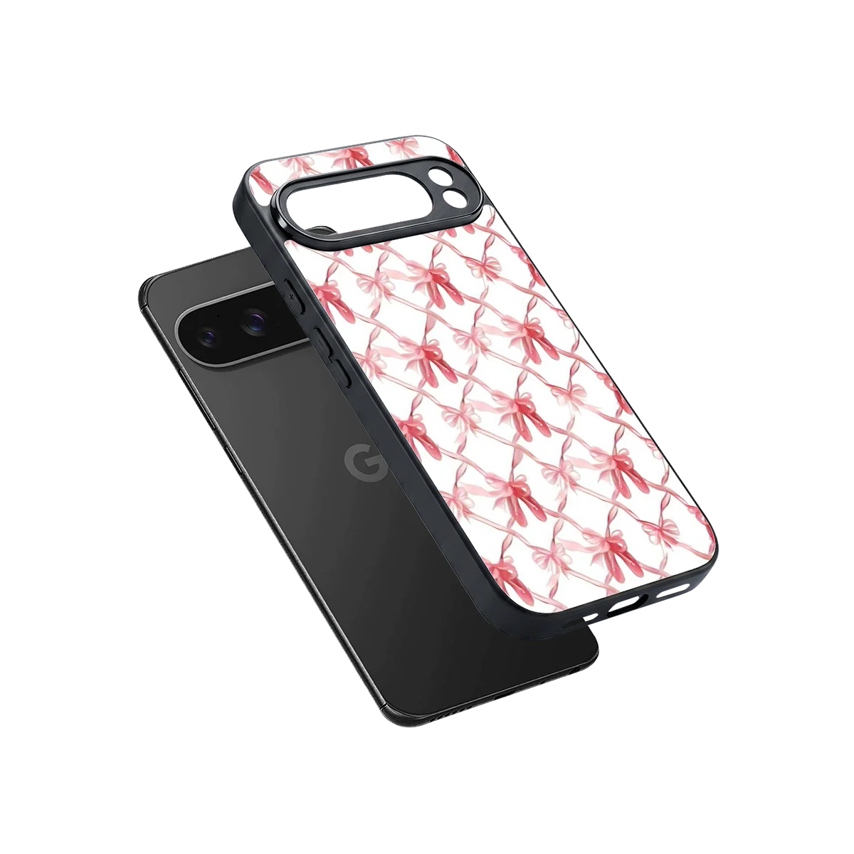 Bow Ribbon sleek google pixel 10 pro xl cover with tempered glass back and TPU edges