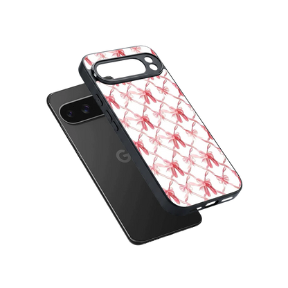 Bow Ribbon sleek google pixel 10 pro xl cover with tempered glass back and TPU edges