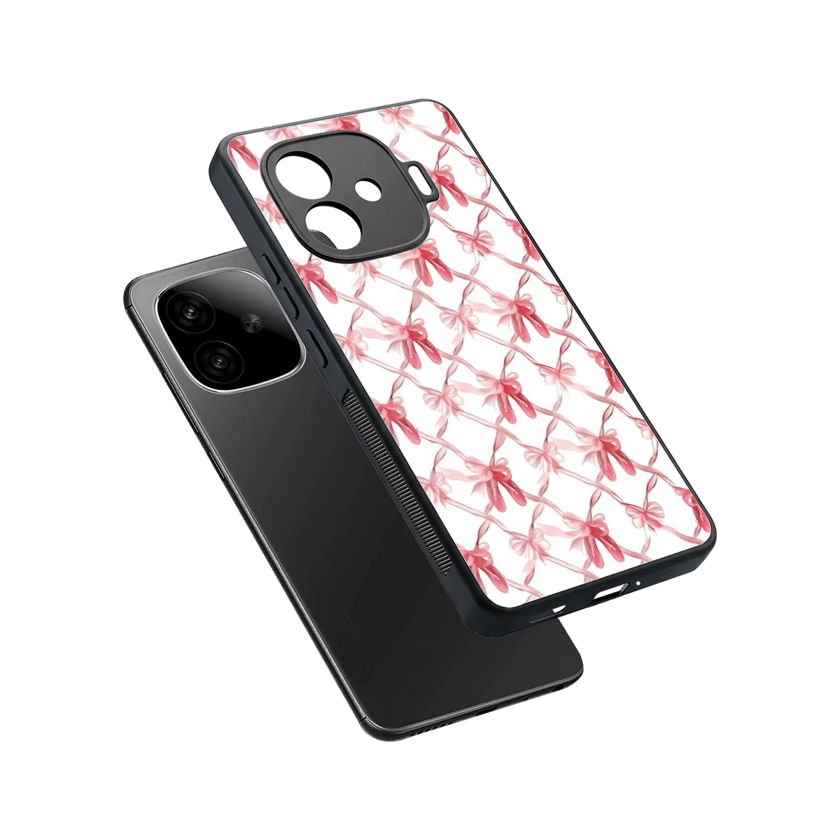 Bow Ribbon sleek iqoo neo 10r 5g cover with tempered glass back and TPU edges