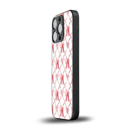 Bow Ribbon iphone 13 pro mobile cover | shockproof glass phone case