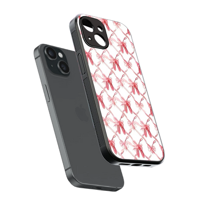 Bow Ribbon sleek iphone 14 cover with tempered glass back and TPU edges