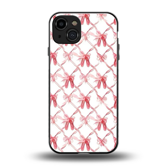 Bow Ribbon back phone cover | glass case for iphone 15