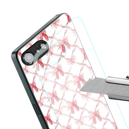 Bow Ribbon stylish phone case for iphone 16e | glossy glass and slim fit