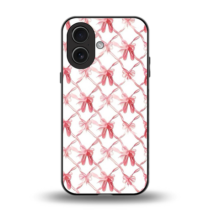 Bow Ribbon back phone cover | glass case for iphone 17