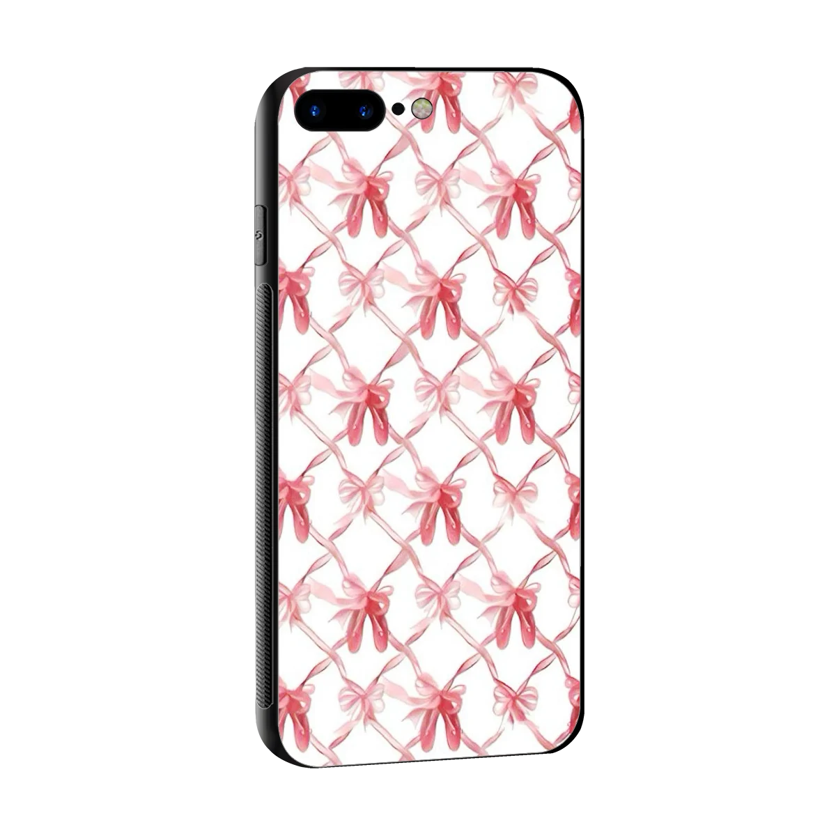 Bow Ribbon sleek iphone 8 plus cover with tempered glass back and TPU edges