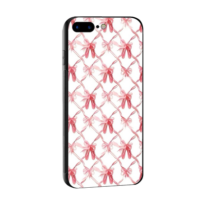 Bow Ribbon sleek iphone 8 plus cover with tempered glass back and TPU edges