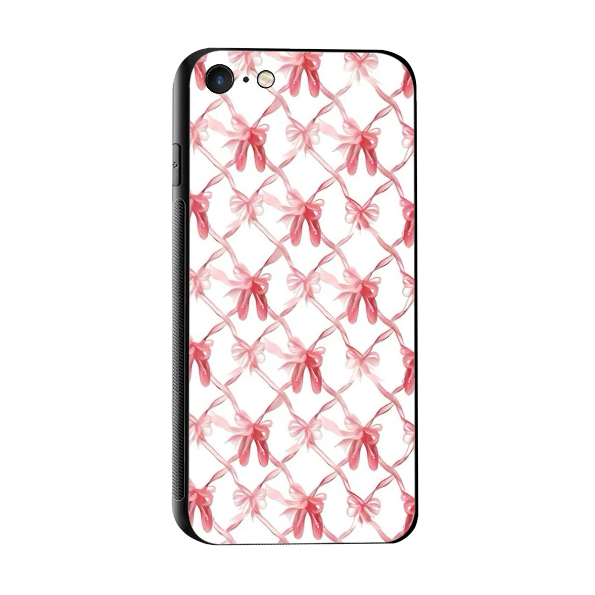 Bow Ribbon sleek iphone 7 cover with tempered glass back and TPU edges