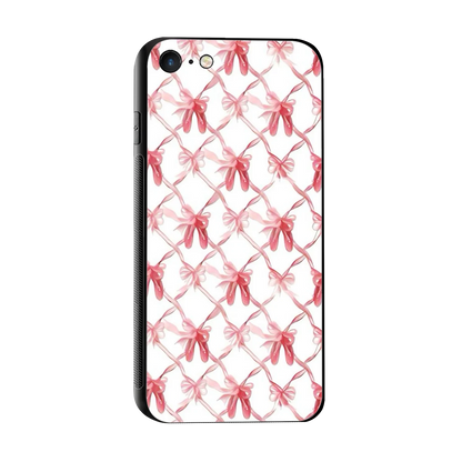 Bow Ribbon sleek iphone 7 cover with tempered glass back and TPU edges