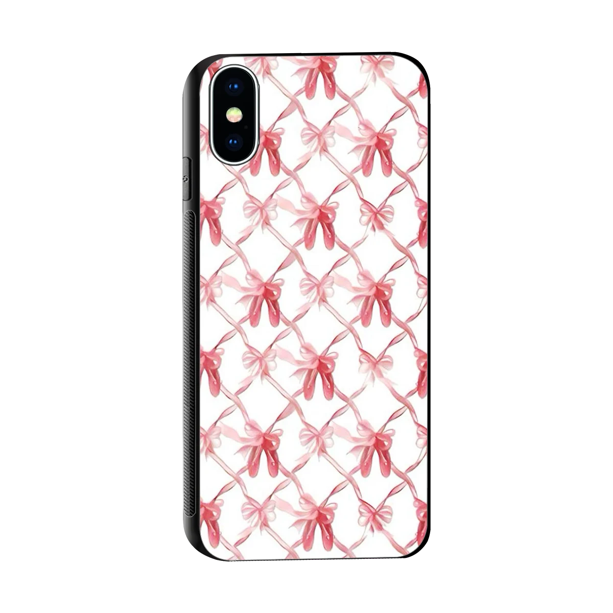 Bow Ribbon sleek iphone x cover with tempered glass back and TPU edges