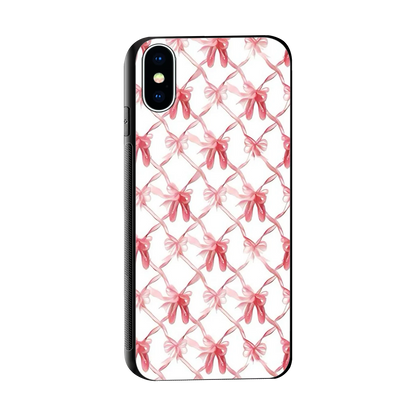 Bow Ribbon sleek iphone x cover with tempered glass back and TPU edges