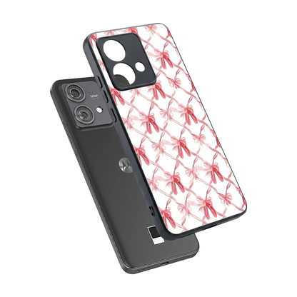 Bow Ribbon sleek motorola edge 40 neo 5g cover with tempered glass back and TPU edges