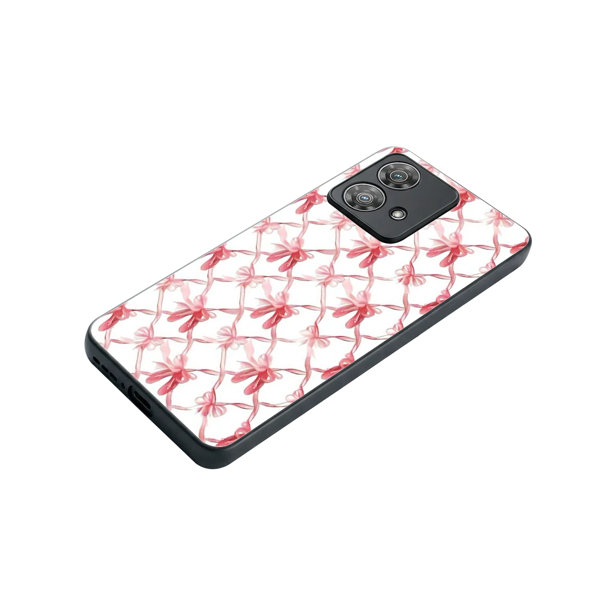 Bow Ribbon stylish phone case for motorola edge 40 neo 5g | glossy glass and slim fit