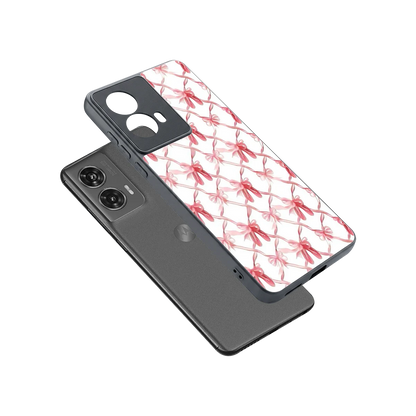 Bow Ribbon sleek motorola edge 50 fusion cover with tempered glass back and TPU edges
