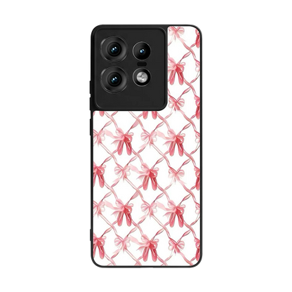 Bow Ribbon back phone cover | glass case for motorola edge 50 pro