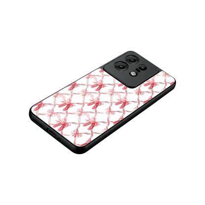 Bow Ribbon stylish phone case for motorola edge 50 pro | glossy glass and slim fit