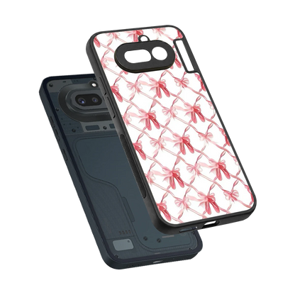 Bow Ribbon sleek nothing phone 4a cover with tempered glass back and TPU edges