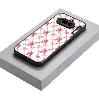 Bow Ribbon stylish phone case for nothing phone 4a | glossy glass and slim fit