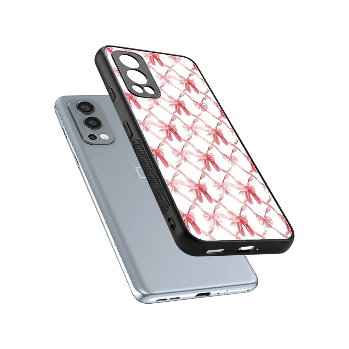 Bow Ribbon sleek oneplus nord 2 cover with tempered glass back and TPU edges